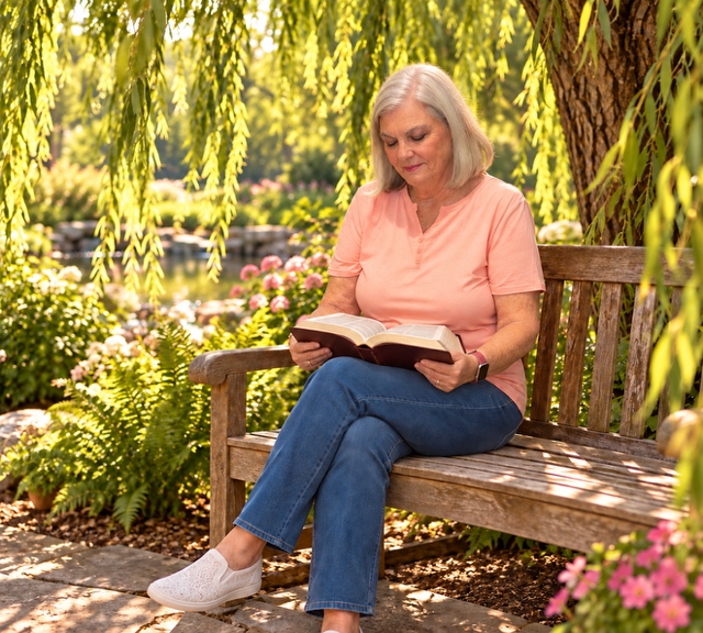 A quiet place of prayer beside an open Bible